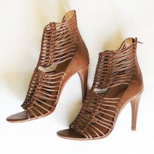 Sigerson Morrison Gladiator Heels 7 Tan Leather
